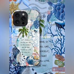 iPhone 15 pro max Blue and White Phone Case with Inspirational Quote